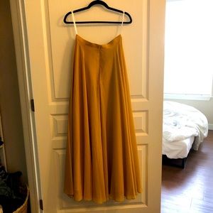 Revelry Lola Chiffon Skirt mustard 6 petite maxi